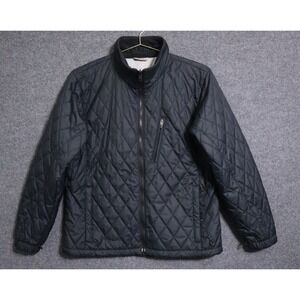 Columbia Vertex Jacket Womens Medium Black‎ Core Full Zip Mock Neck Quilted EUC